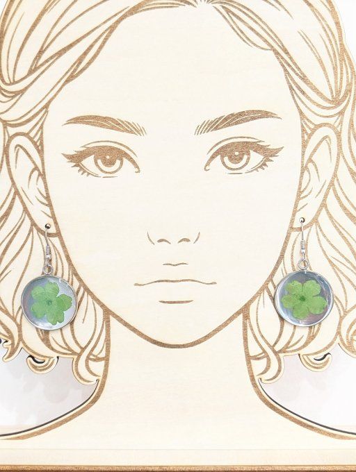 Boucle d'oreilles vraies fleurs de verveine symbole de paix, abondance et santé