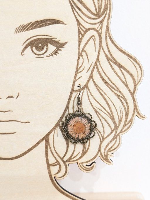 Boucles d'oreilles fleur 20 mm Erigéron Gina