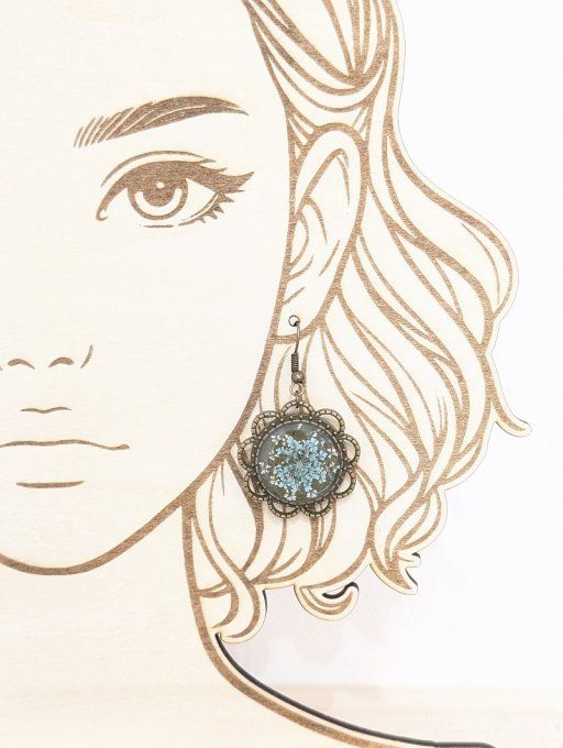 Boucles d'oreilles fleur 20 mm Fleur de Dentelle Céline