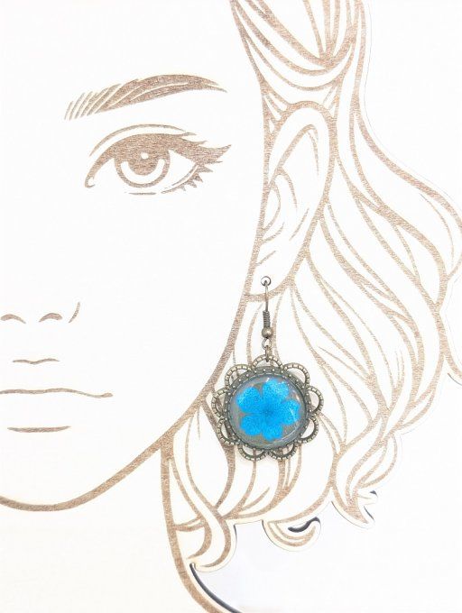 Boucles d'oreilles fleur 20 mm Verveine Célia