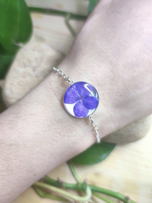 Bracelet D18 Argent 925  Fleur d'Hortensia Thaïs