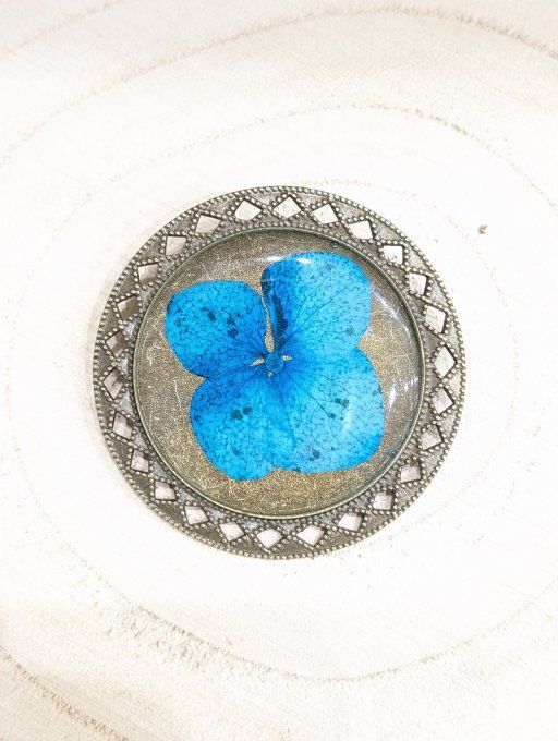 BROCHE VRAIE FLEUR HORTENSIA EREL