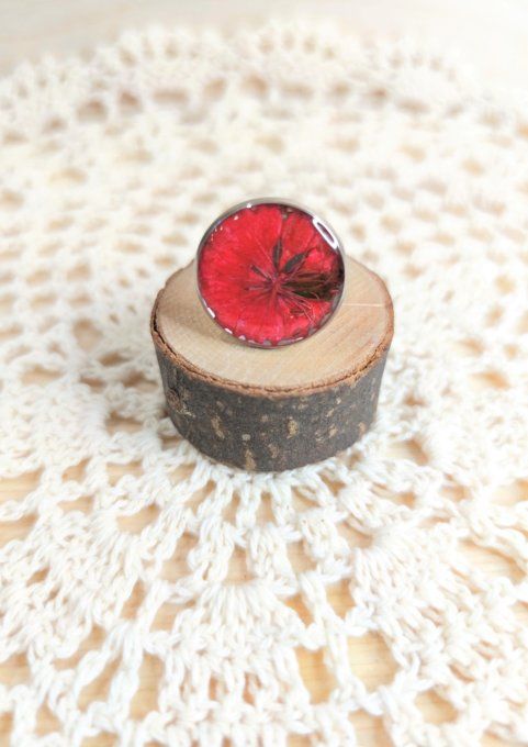 BAGUE EN ACIER INOXYDABLE FLEUR DE NIGELLE CORALIE