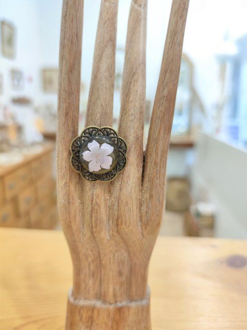 Bague fleur Verveine Marie-Rose