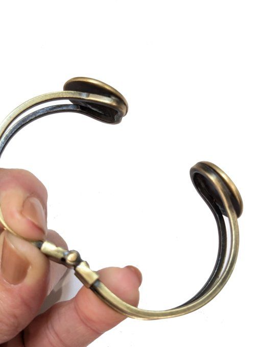 Jonc articulé dble Fleur de dentelle Neige L