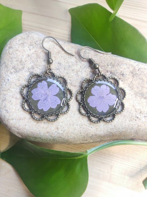 Boucles d'oreilles fleur 20 mm Verveine Liliana