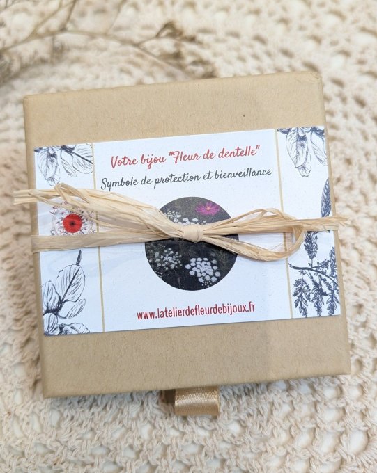 Pendentif médaillon AI A porte-photo fleur de dentelle Rita