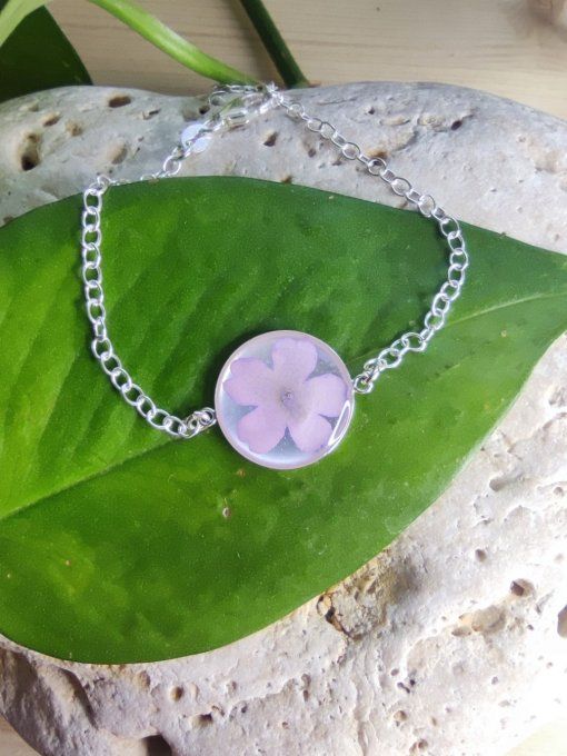 Bracelet argent 925 véritable fleur de verveine Liliana