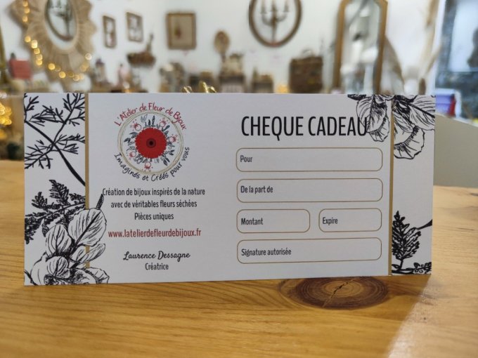 Chèque cadeau L'Atelier de Fleur de Bijoux