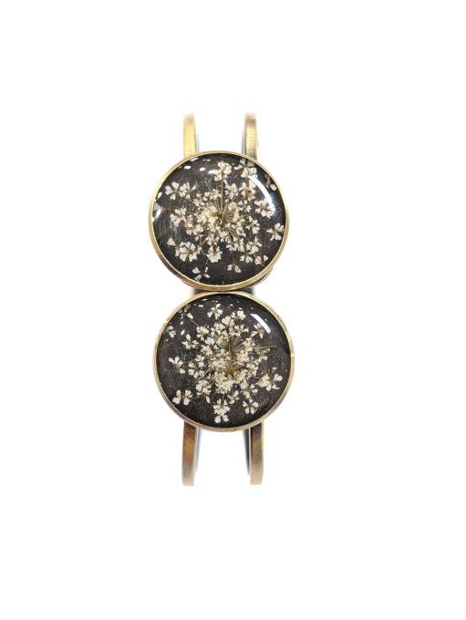 Jonc articulé dble Fleur de dentelle Neige L