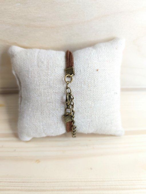 Bracelet cuir Fleur d'Hortensia Gwen