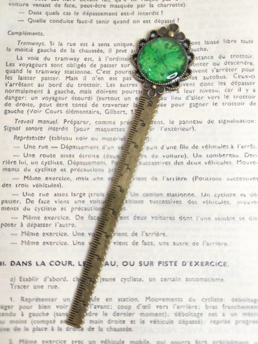 MARQUE-PAGES HORTENSIA TILIO VERT EMERAUDE