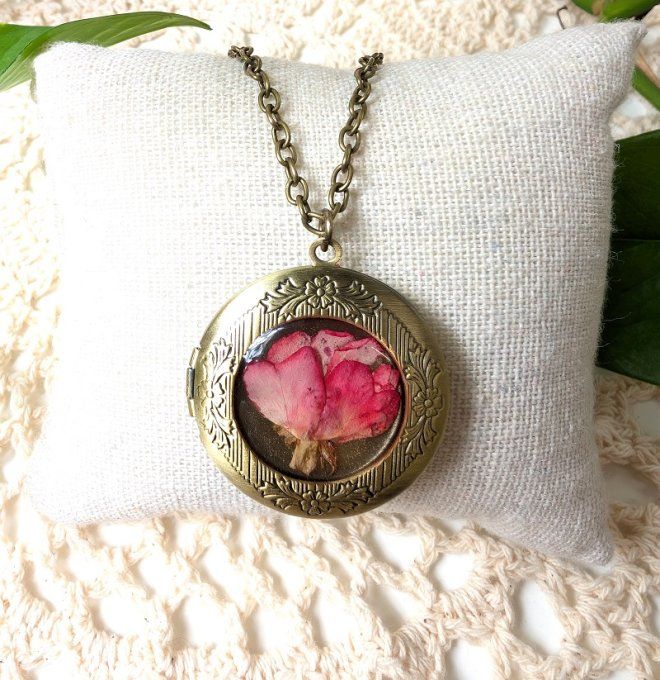 Pendentif médaillon porte-photo mini Rose Juliette