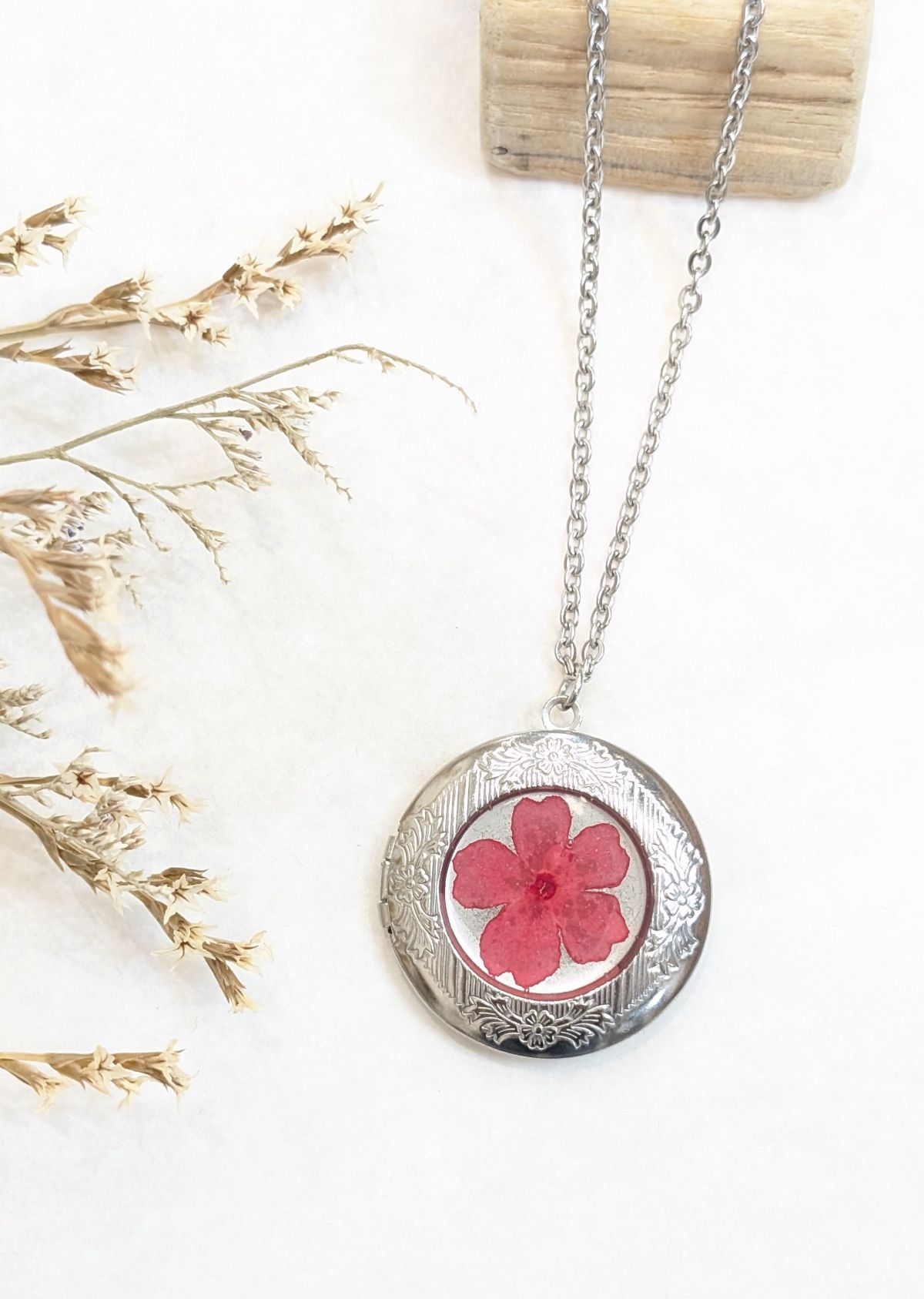 Pendentif médaillon AI A porte-photo Verveine Carla