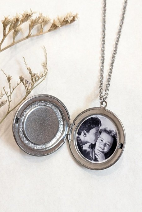 Pendentif médaillon AI A porte-photo Verveine Carla