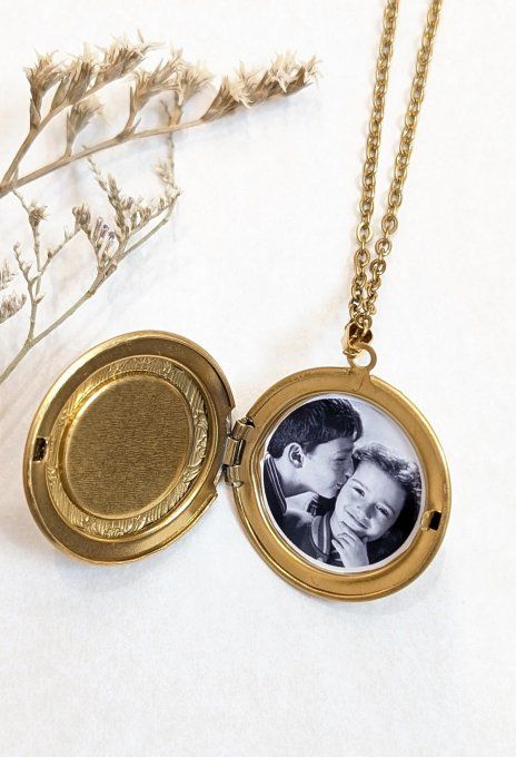 Pendentif médaillon AI OR porte-photo Erigéron Marius